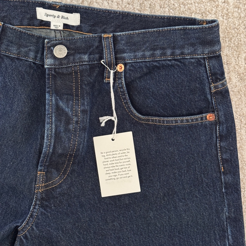 NWT Sporty & Rich Vintage Fit Straight Leg Denim - One Wash - Picture 10 of 16